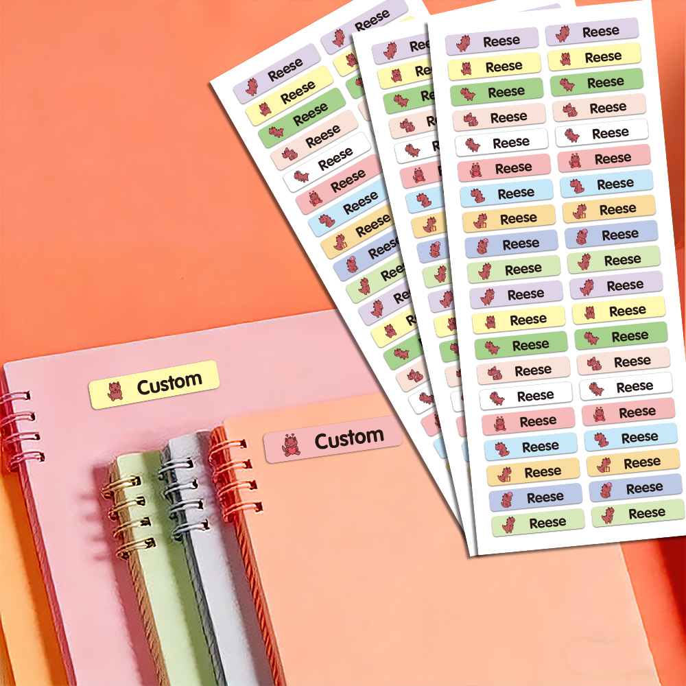 Kids Toys Names - Personalized Colorful Dinosaur Name Tags Stickers