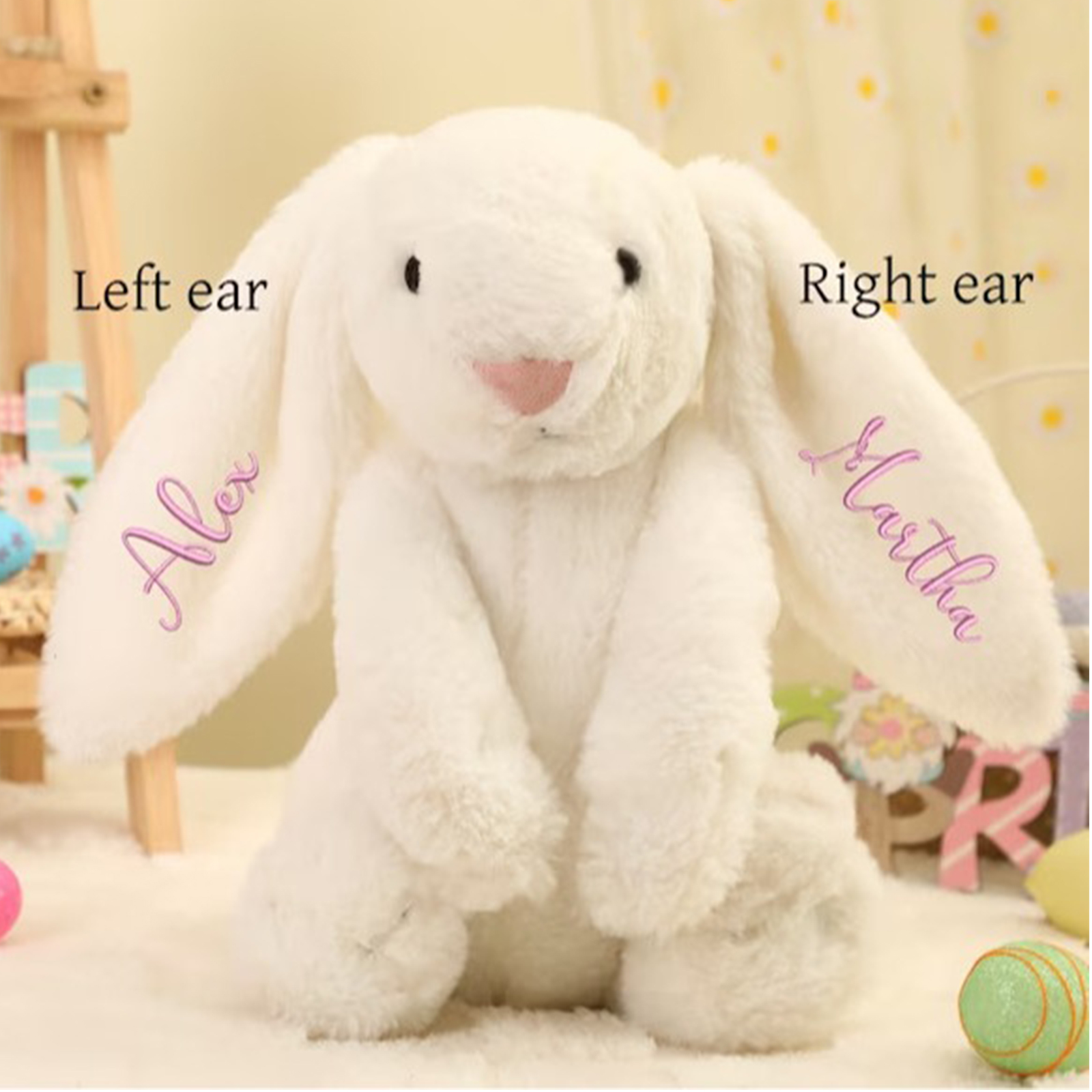 Kids Toys Names - Embroidered Plush Bunny toys Personalized Child'S