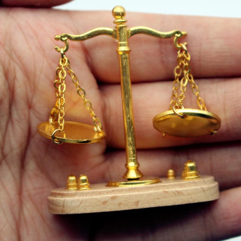 Kids Toys Home - 1:12 Dollhouse Vintage Balance Scale Miniatures