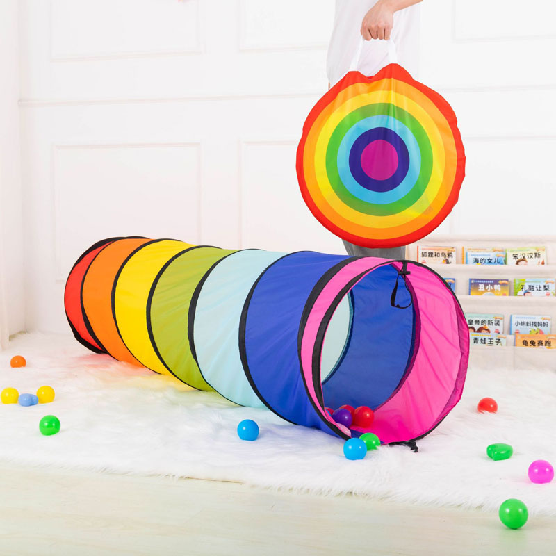 Kids Toys Play Youtube - Portable Rainbow Children's Tent Crawling Tunnel