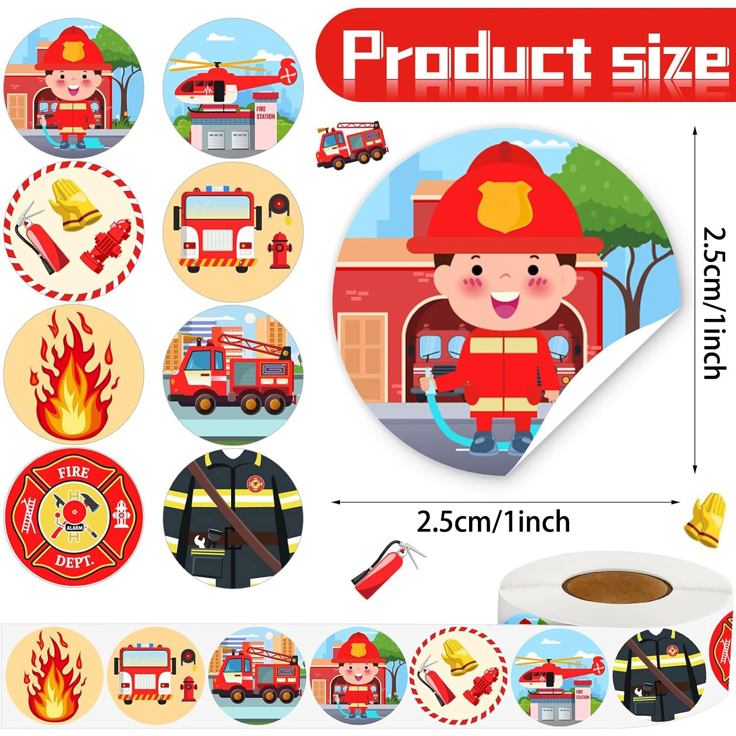 500Pcs Police Stickers Firefig - Kids Toys Names ulasan dan harga