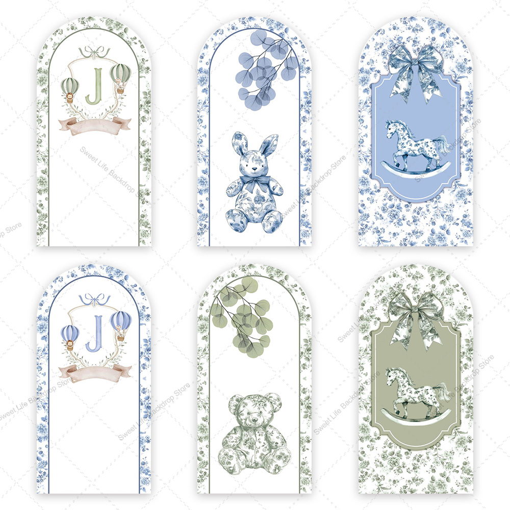 Blue Green Floral Bow Arch Bac - Kids Toys Names ulasan dan harga